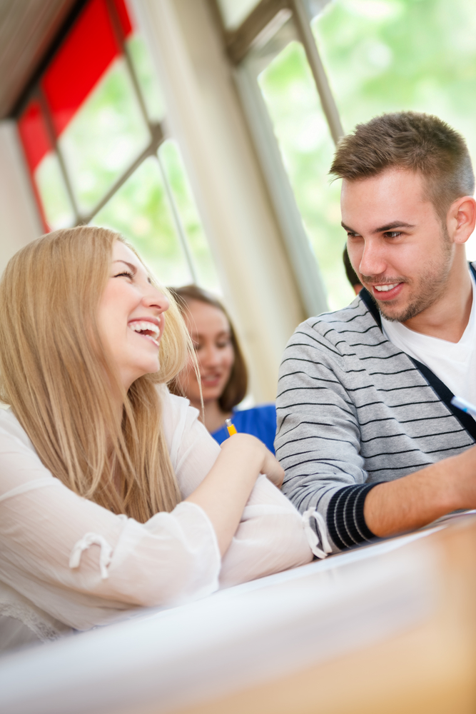 Girl talking to a guy