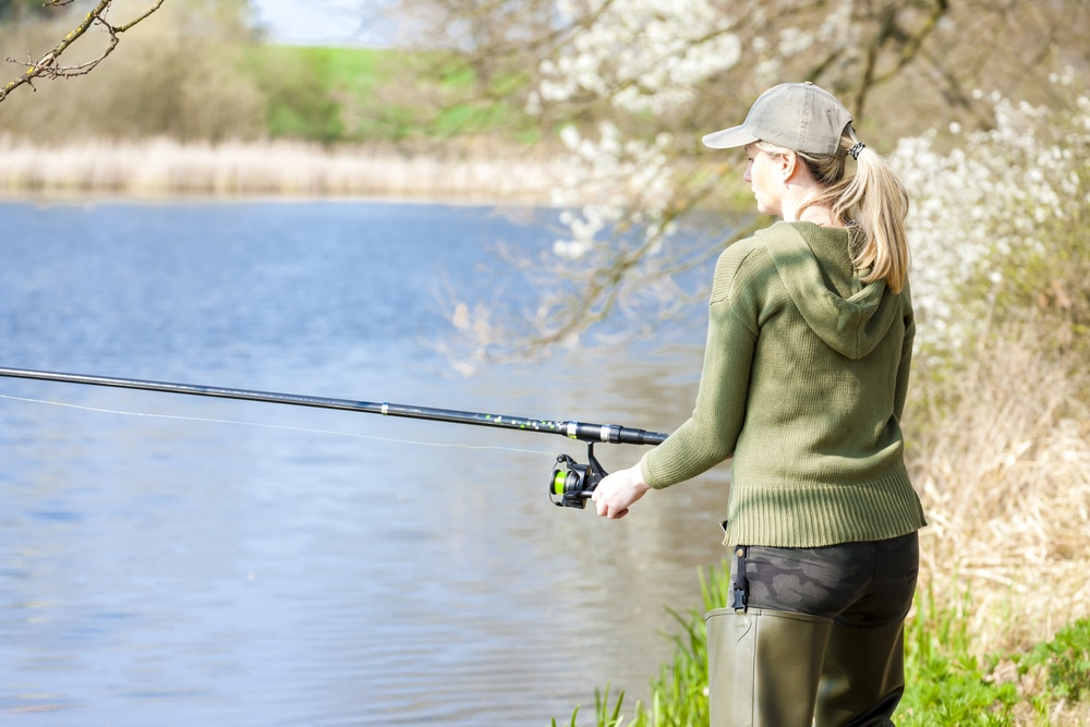 Woman fishing