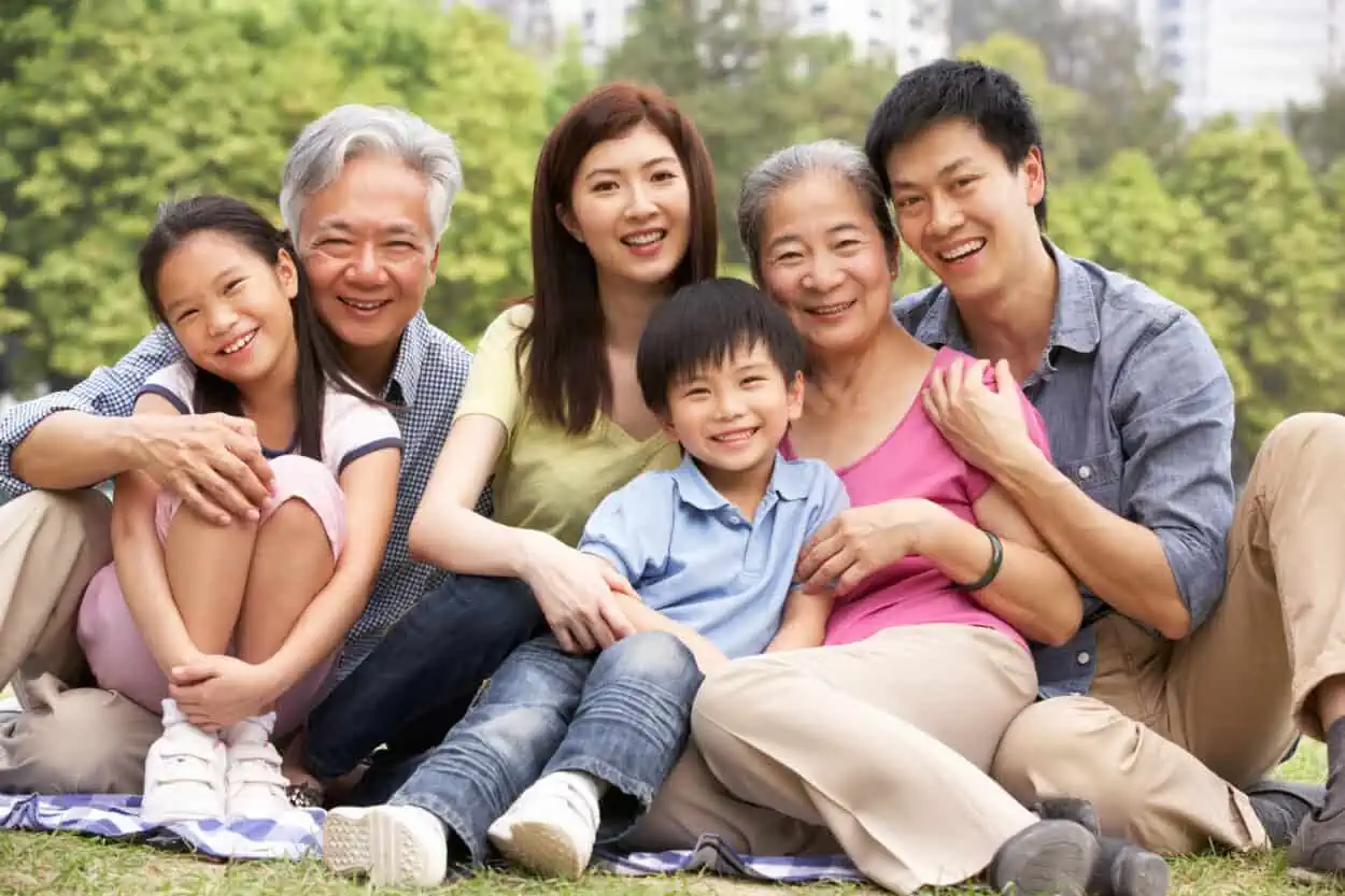 Family taking a photo