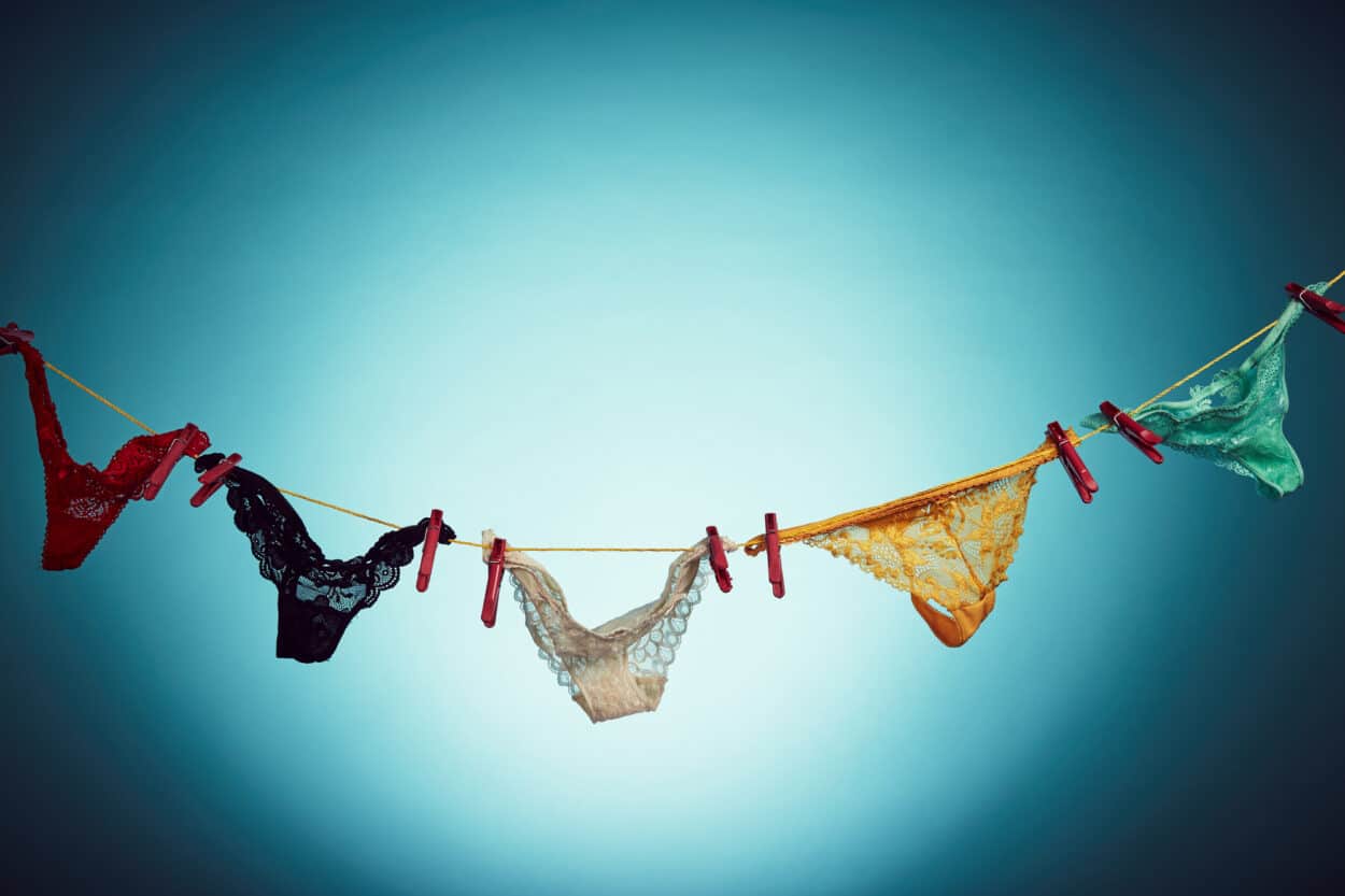 Panties on a clothesline