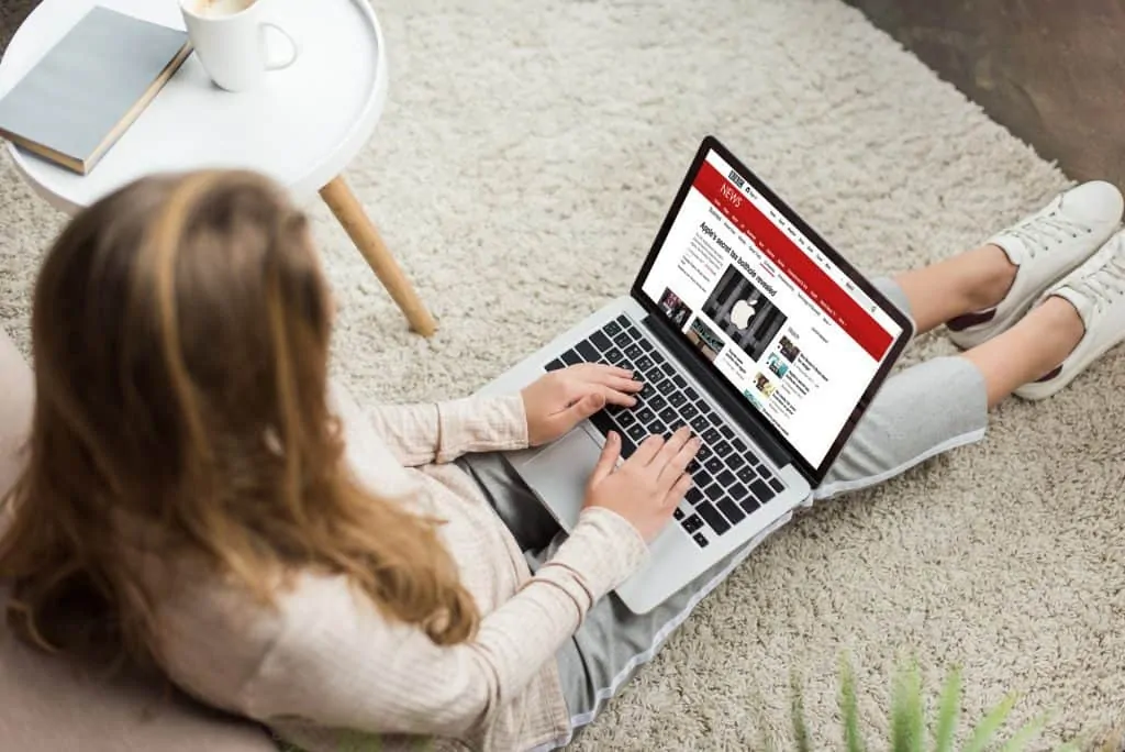 Woman Using Her Laptop