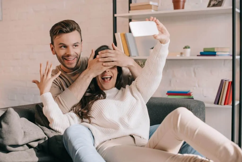 Happy Couple Taking A Selfie