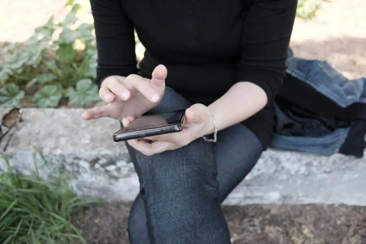 Woman using her phone