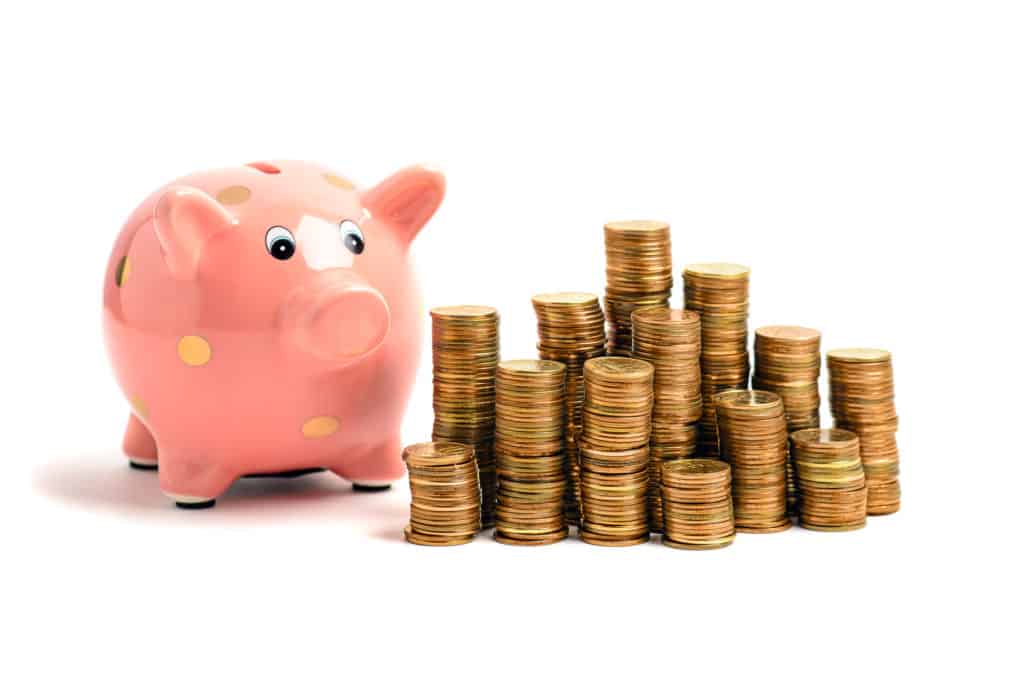 Coins And A Piggy Bank