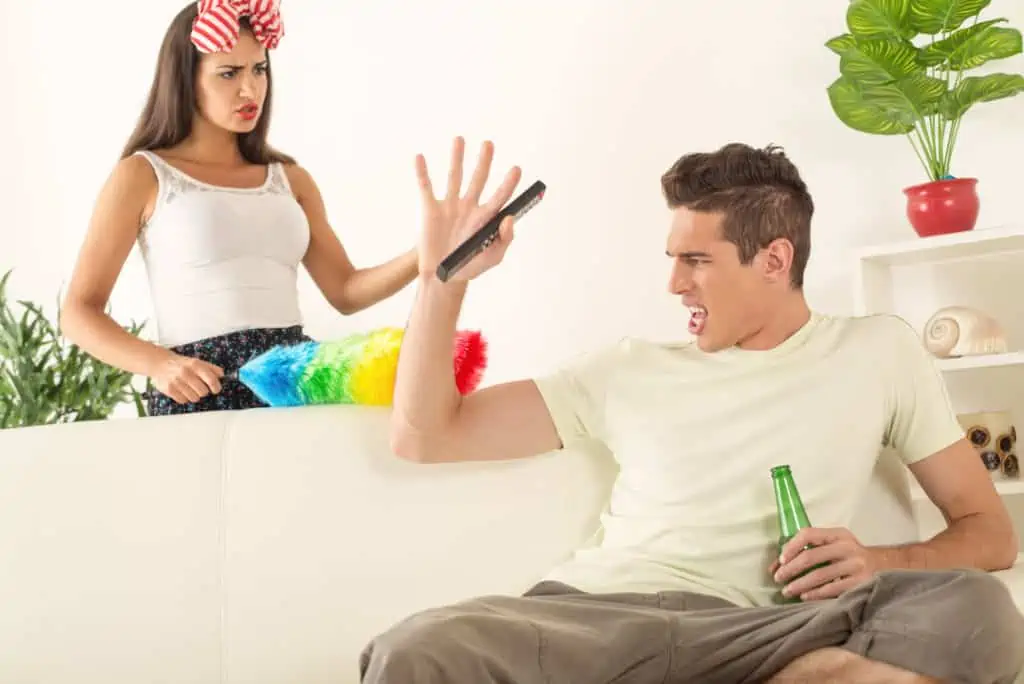 Couple Arguing Husband Drinking