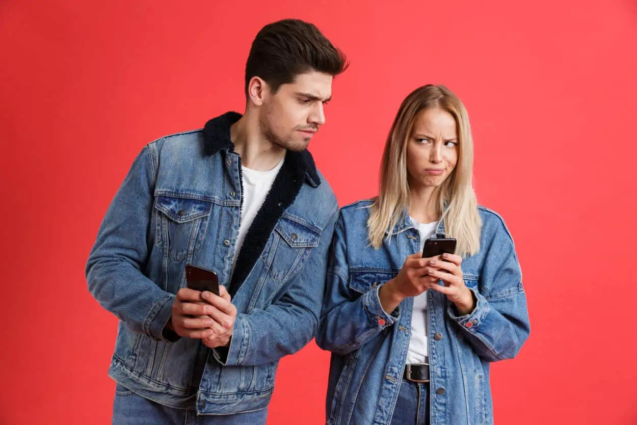 Man looking at a girls phone