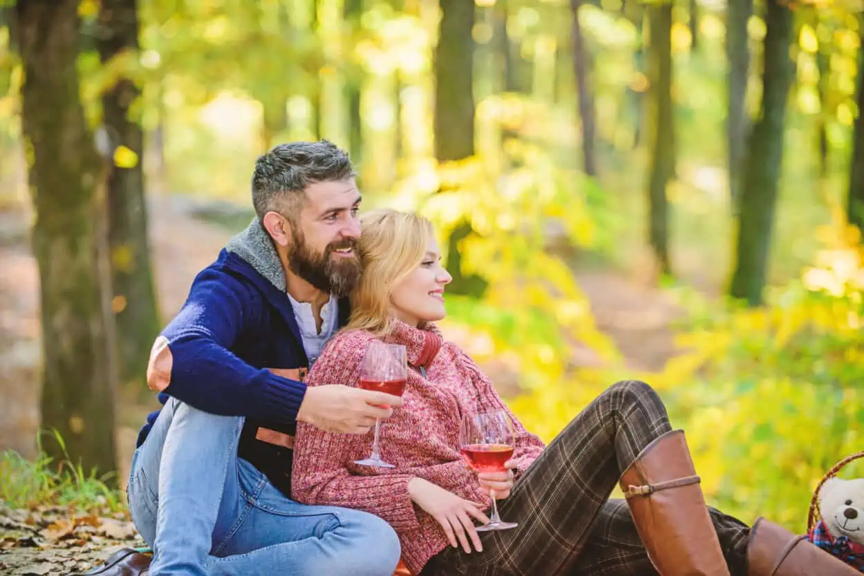 Couples relaxing outdoors