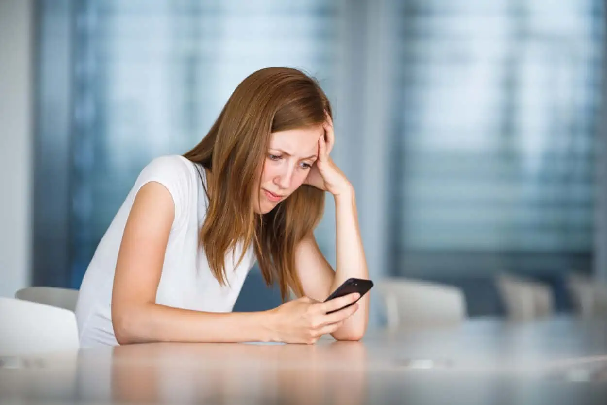 Woman checking her phone