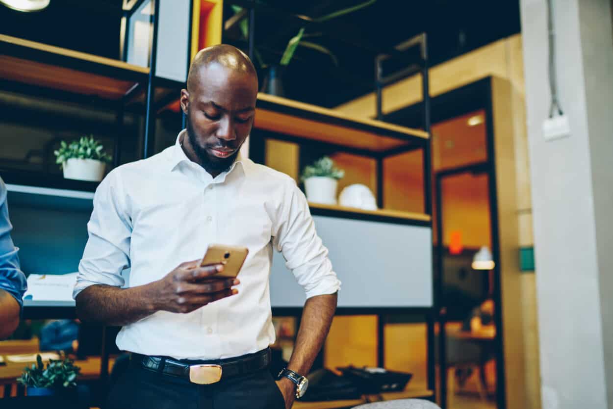 Man checking his phone out