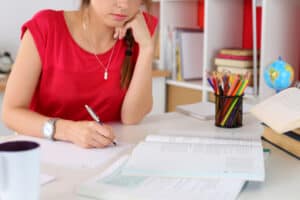 Woman writing a letter