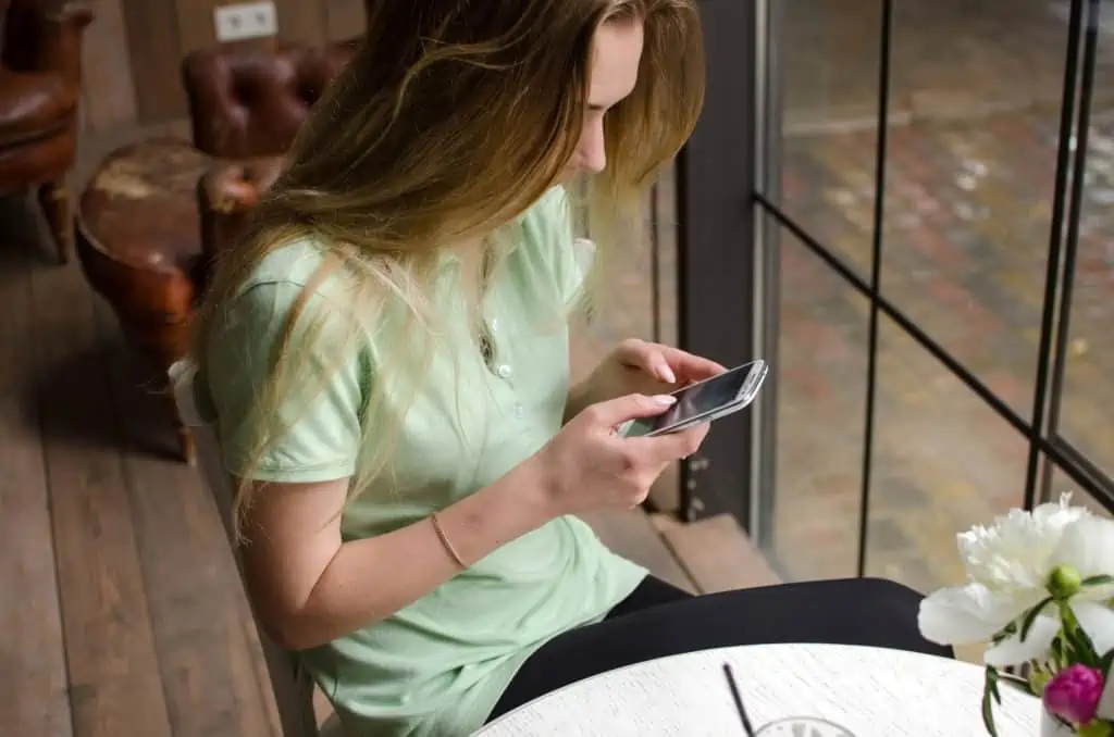 Woman using her phone