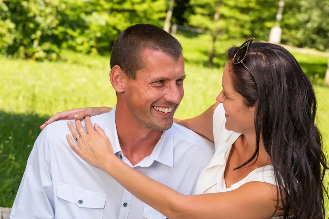 A couple in a park