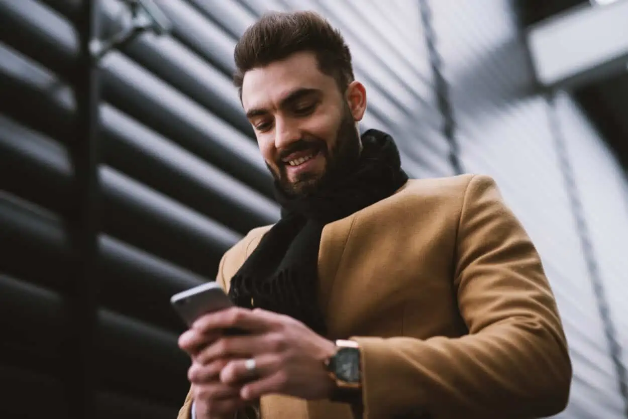 Bearded man smiling