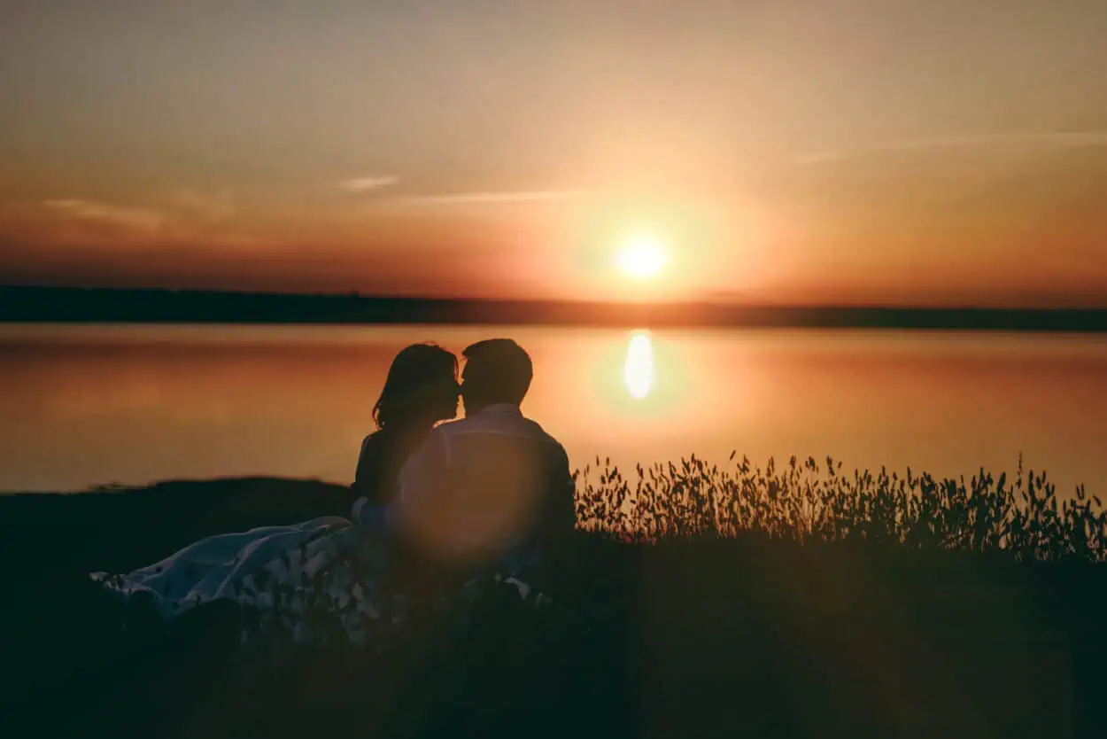 Couple watching the sunset