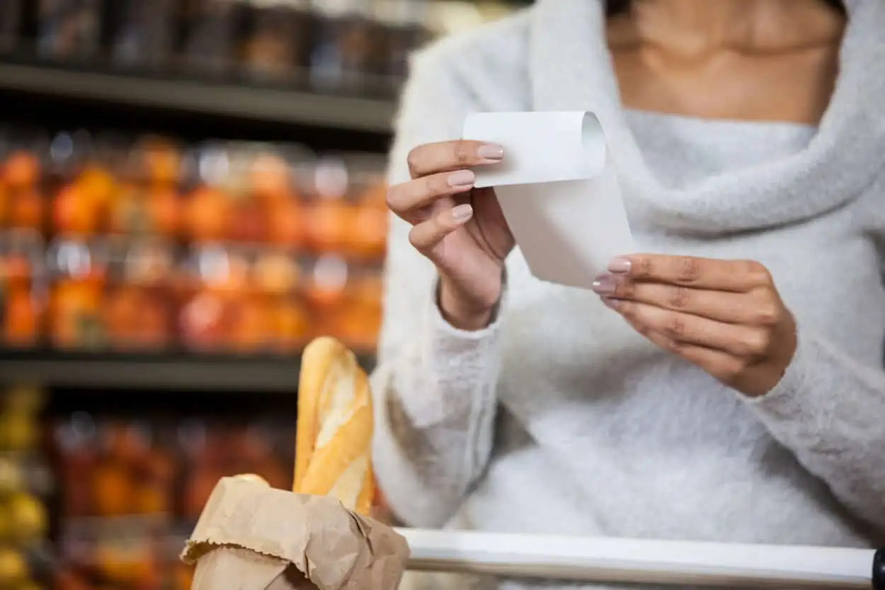 Woman holding a piece of paper